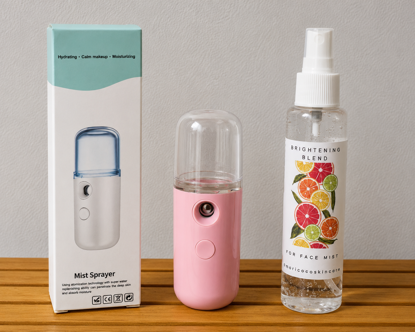 Brightening face mist and skincare kit for glowing and even looking skin